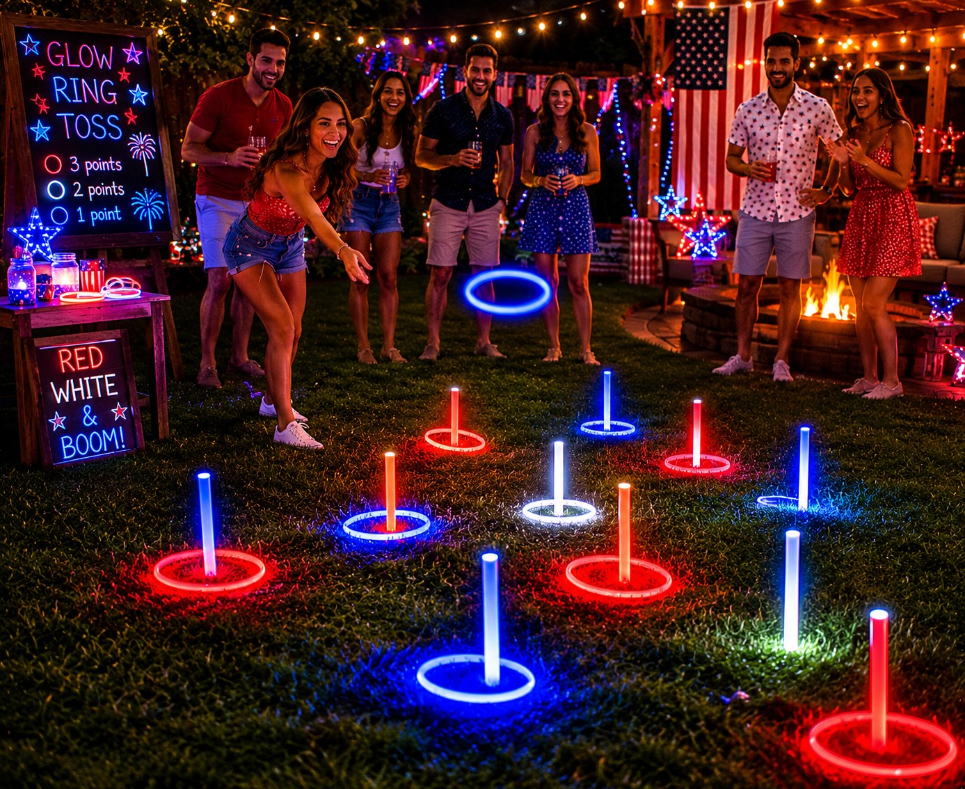 glow in the dark ring toss