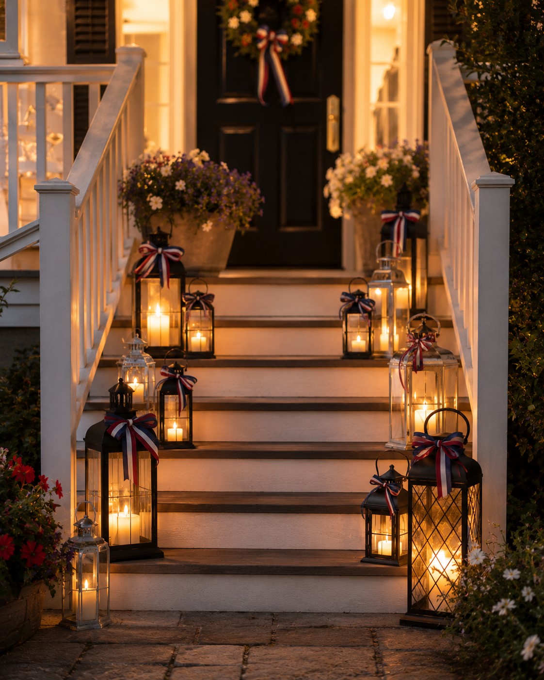 lanterns on porch