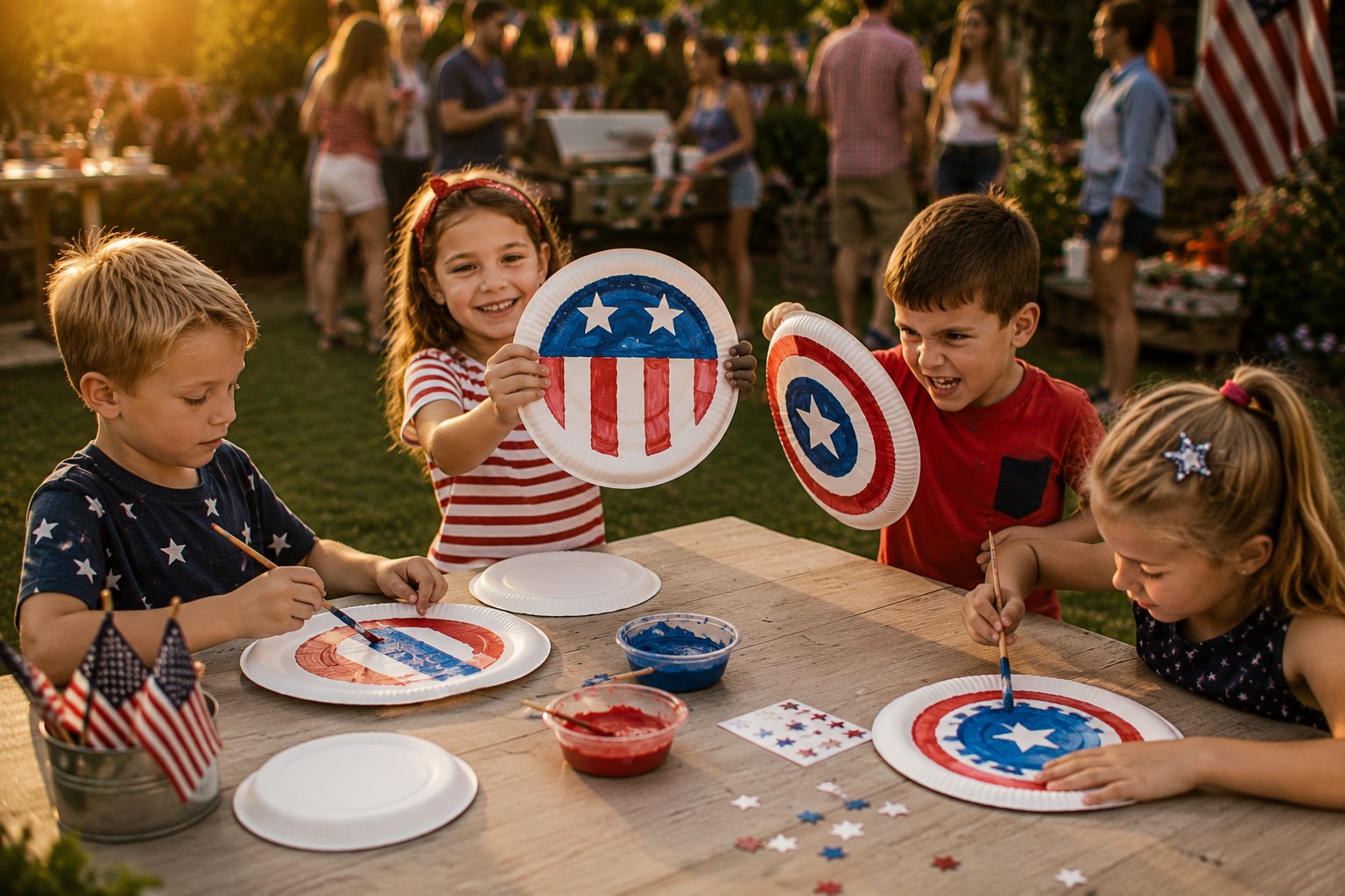 Patriotic Paper Plate Shield