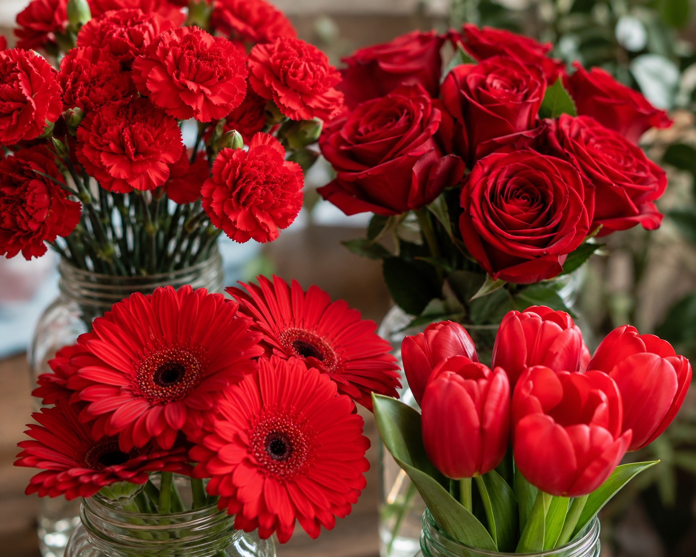 red flowers