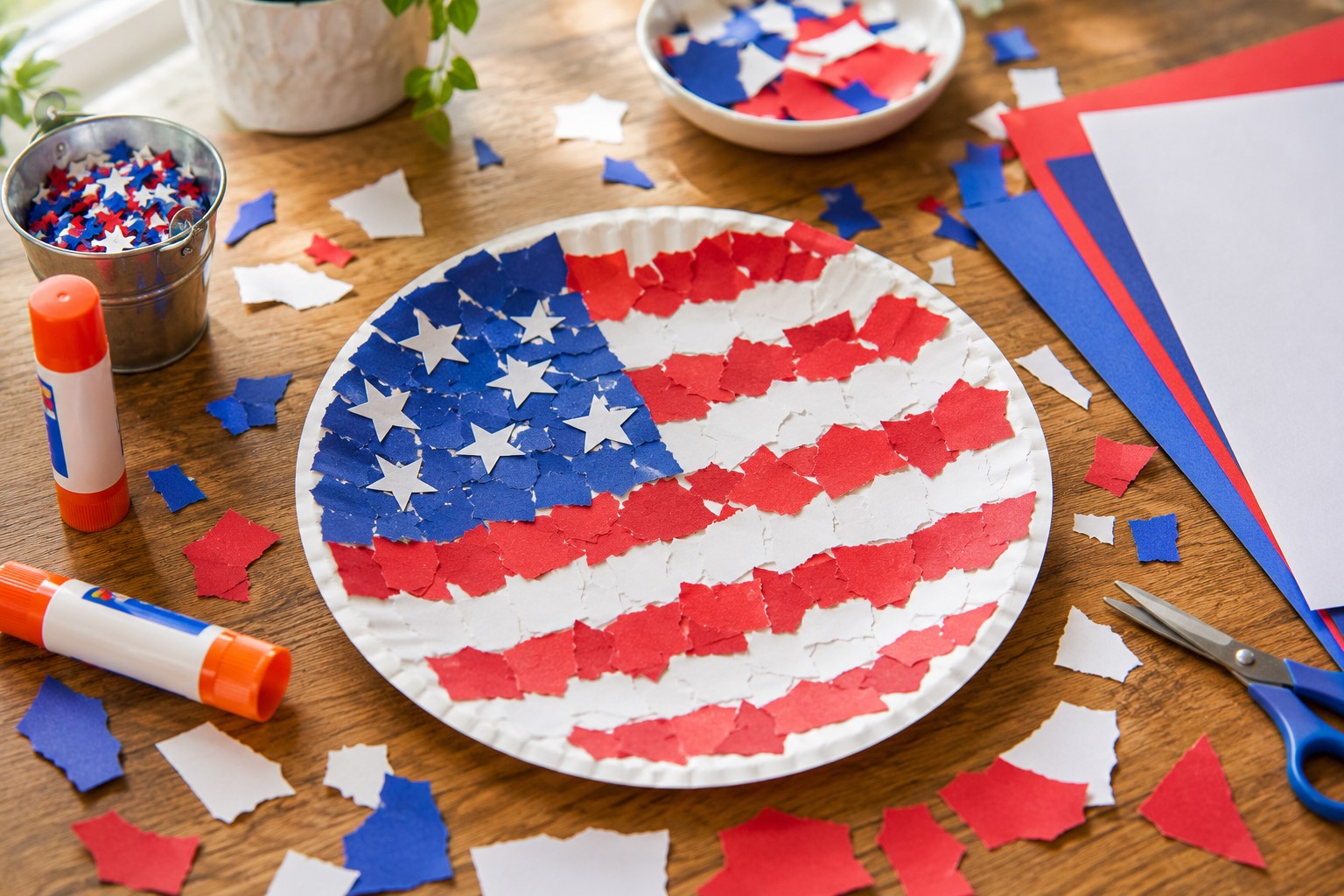 Torn Paper Flag Collage