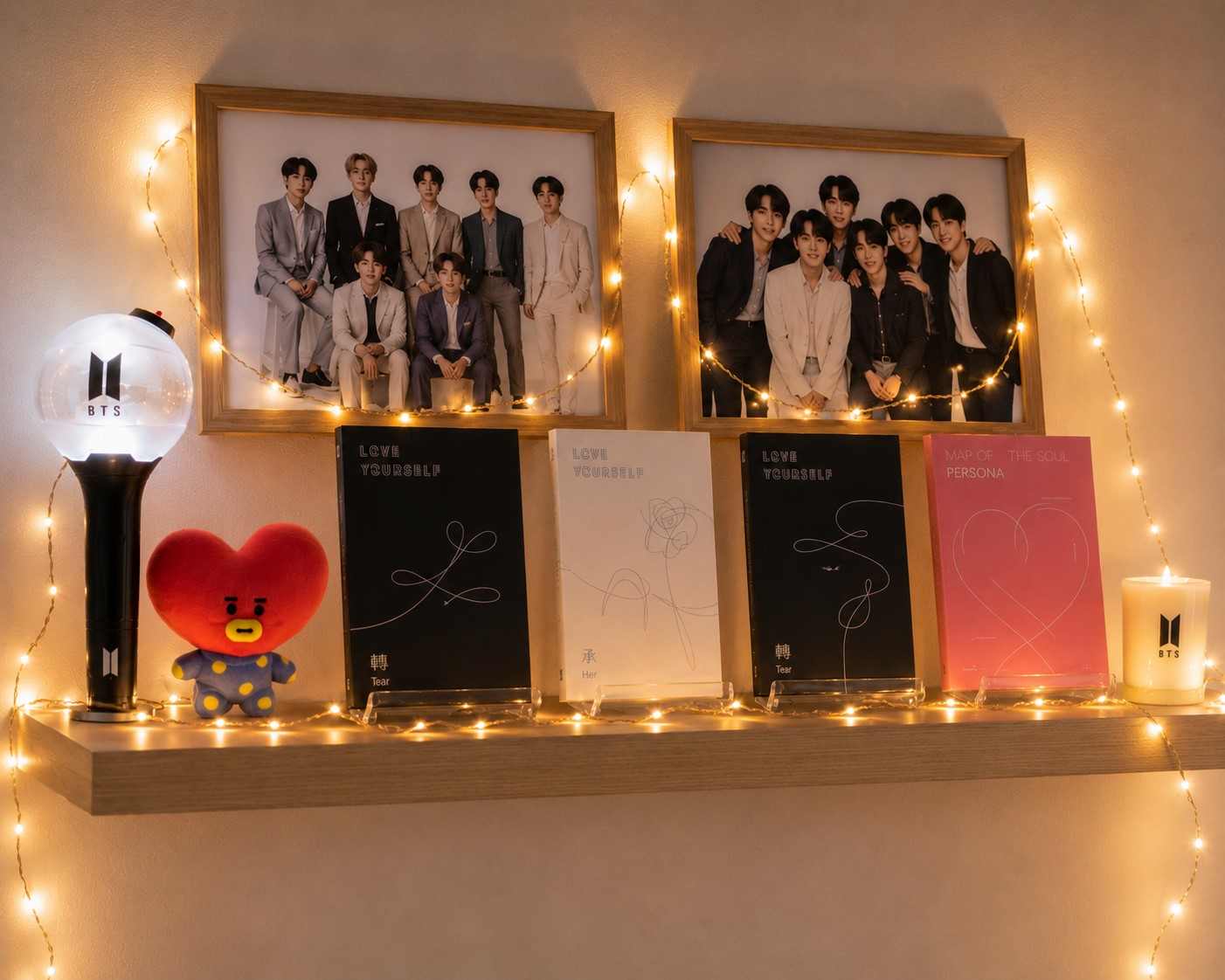 Fairy Lights Around Your Shelf