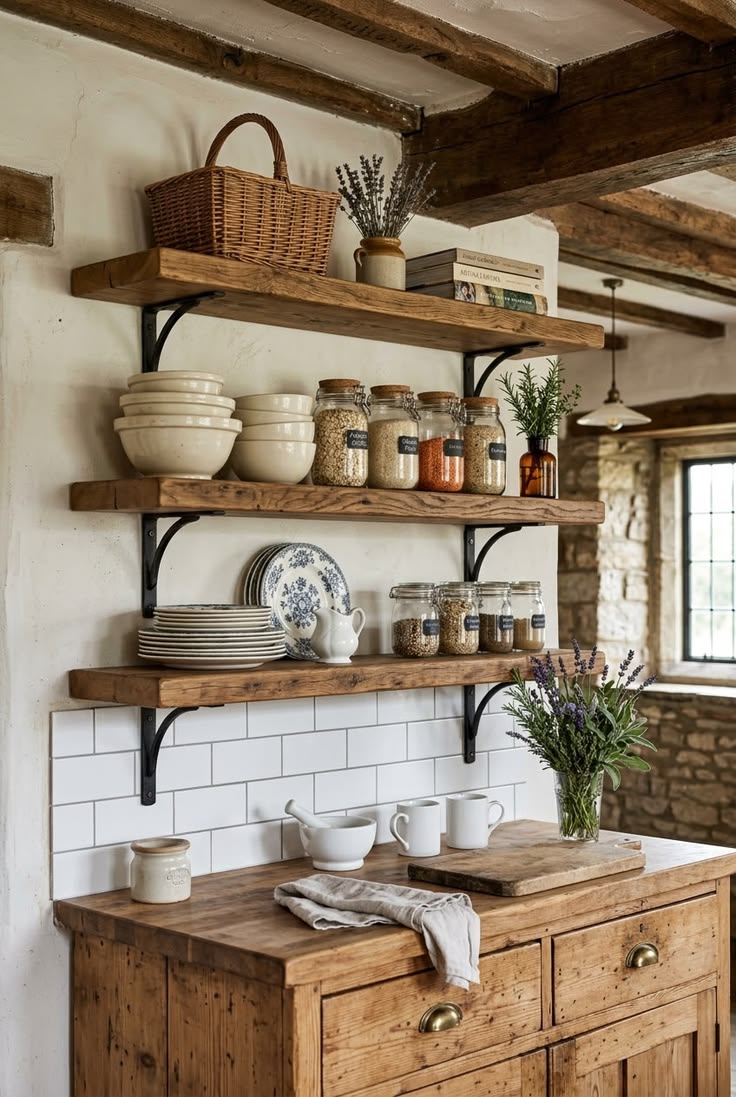 Farmhouse Open Shelves