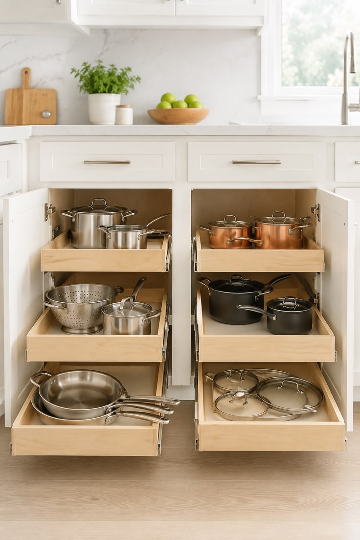 Pull Out Drawers in Deep Cabinets