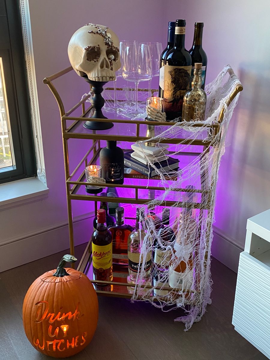 Add Halloween Details to Your Fall Bar Cart