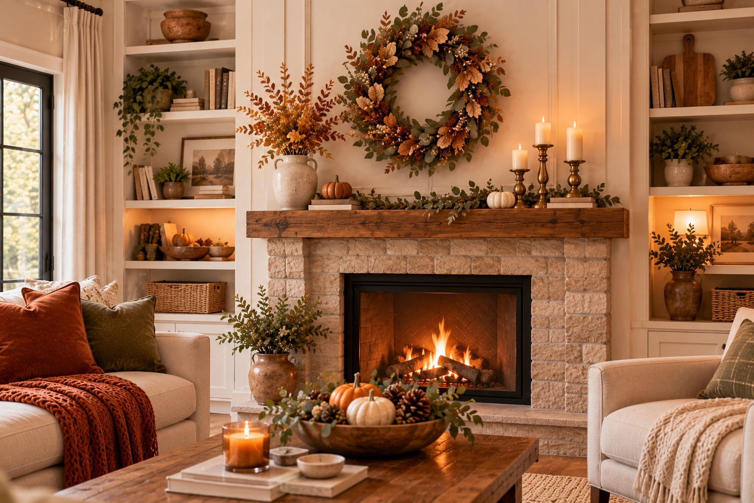 Add a Seasonal Wreath Indoors