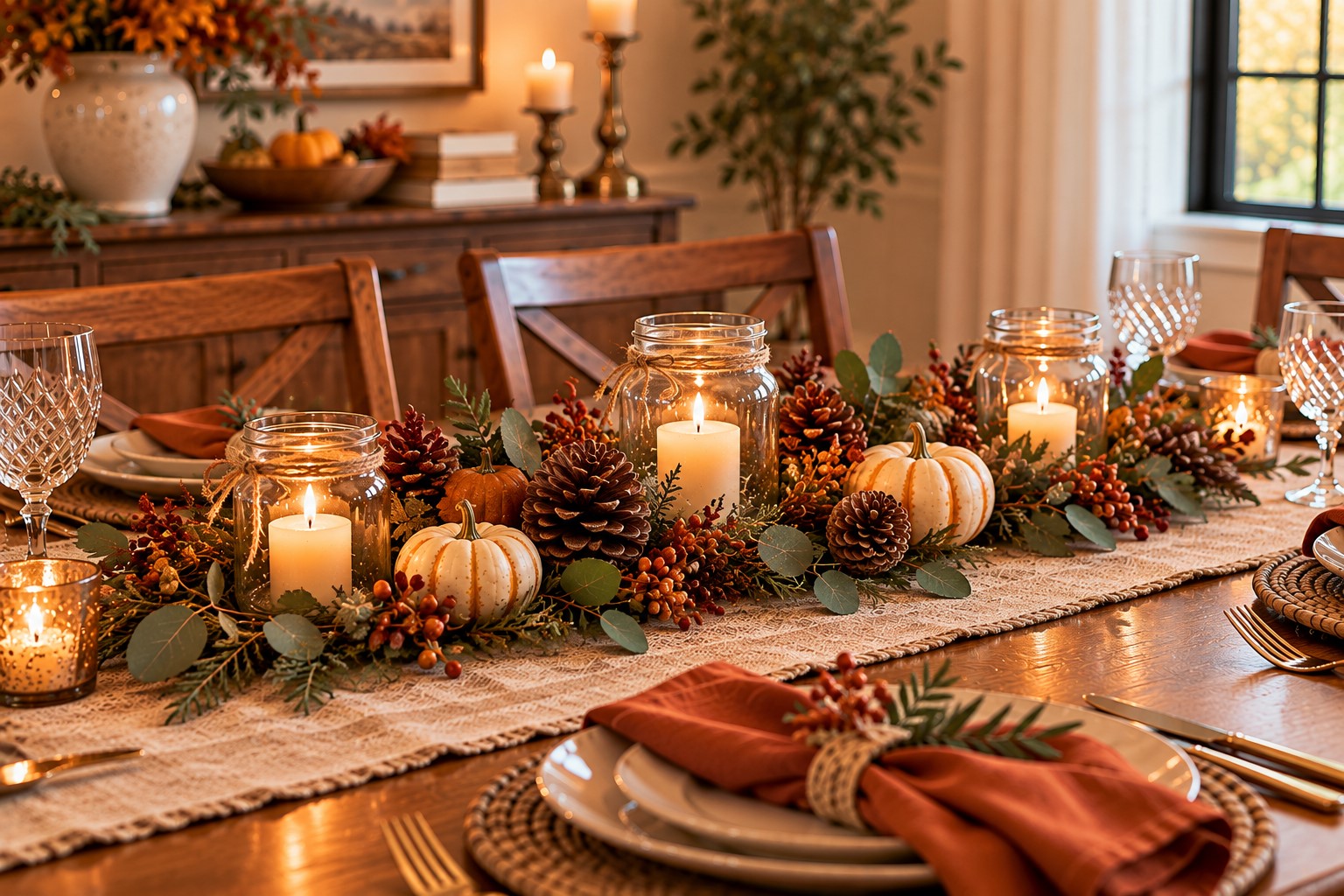 Arrange Candles Inside Clear Glass Jars
