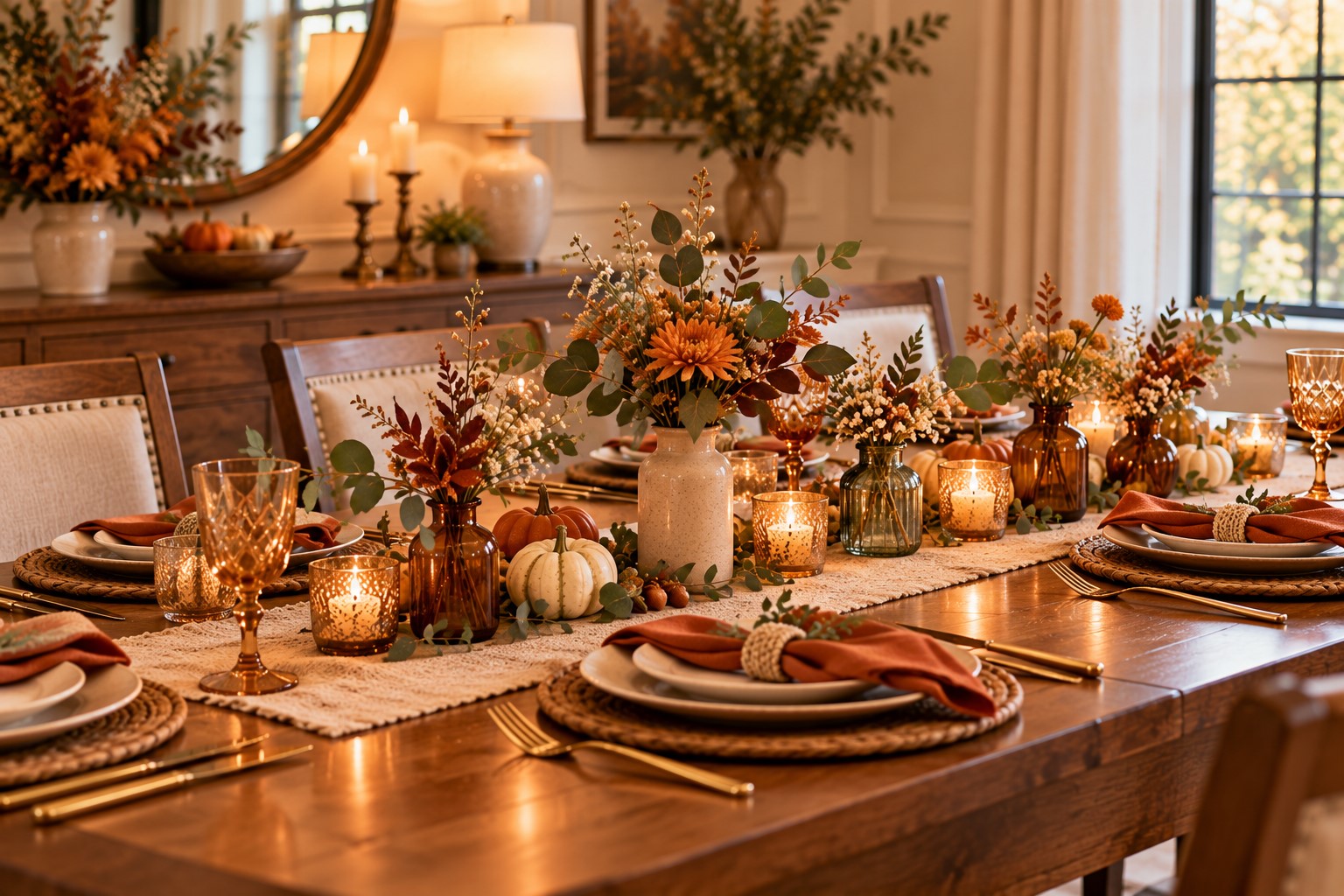 Arrange Mini Vases Along the Table