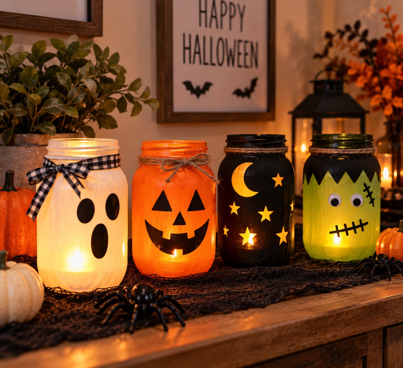Create Spooky Mason Jar Lanterns