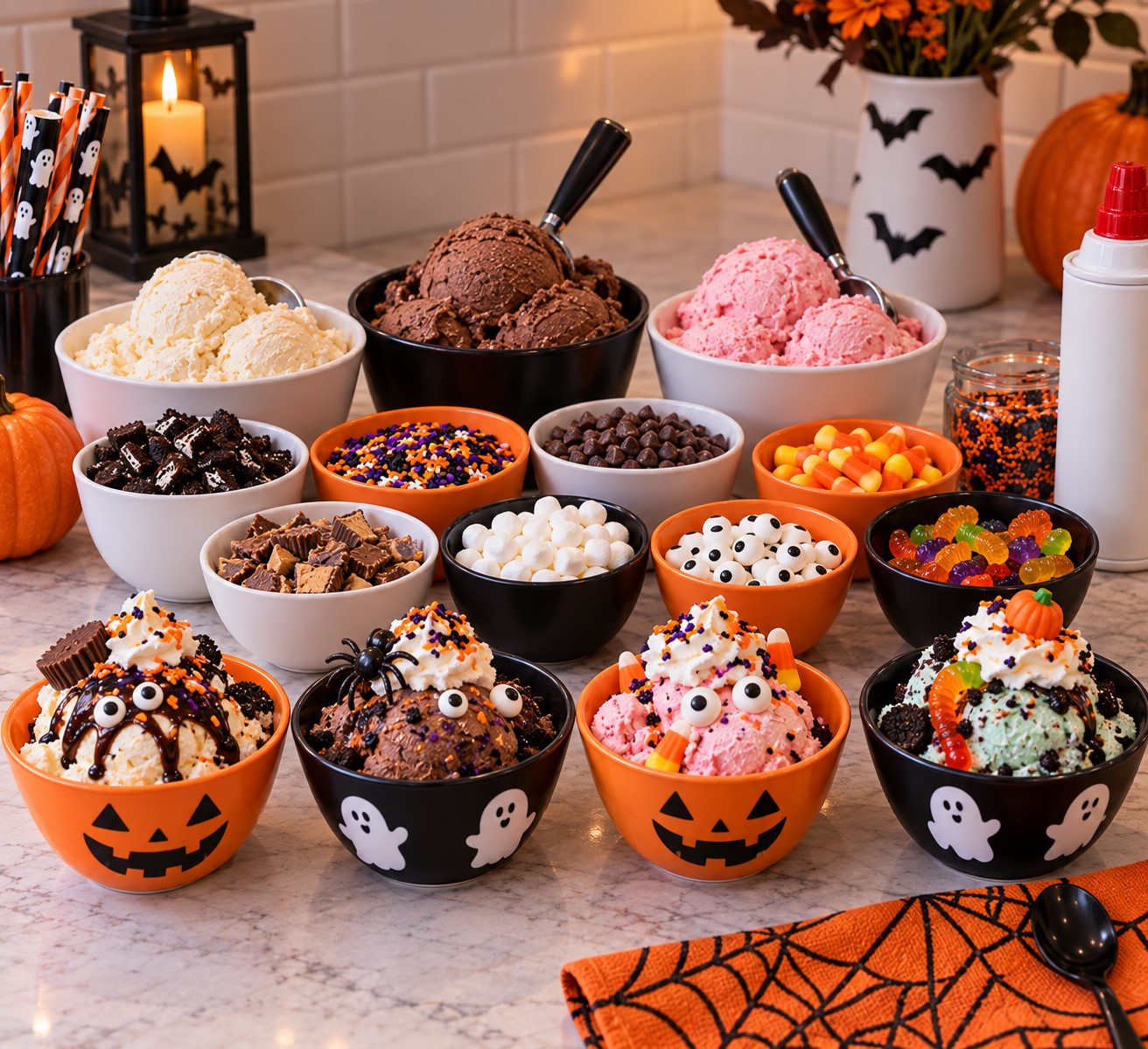 Make Ice Cream Halloween Sundaes