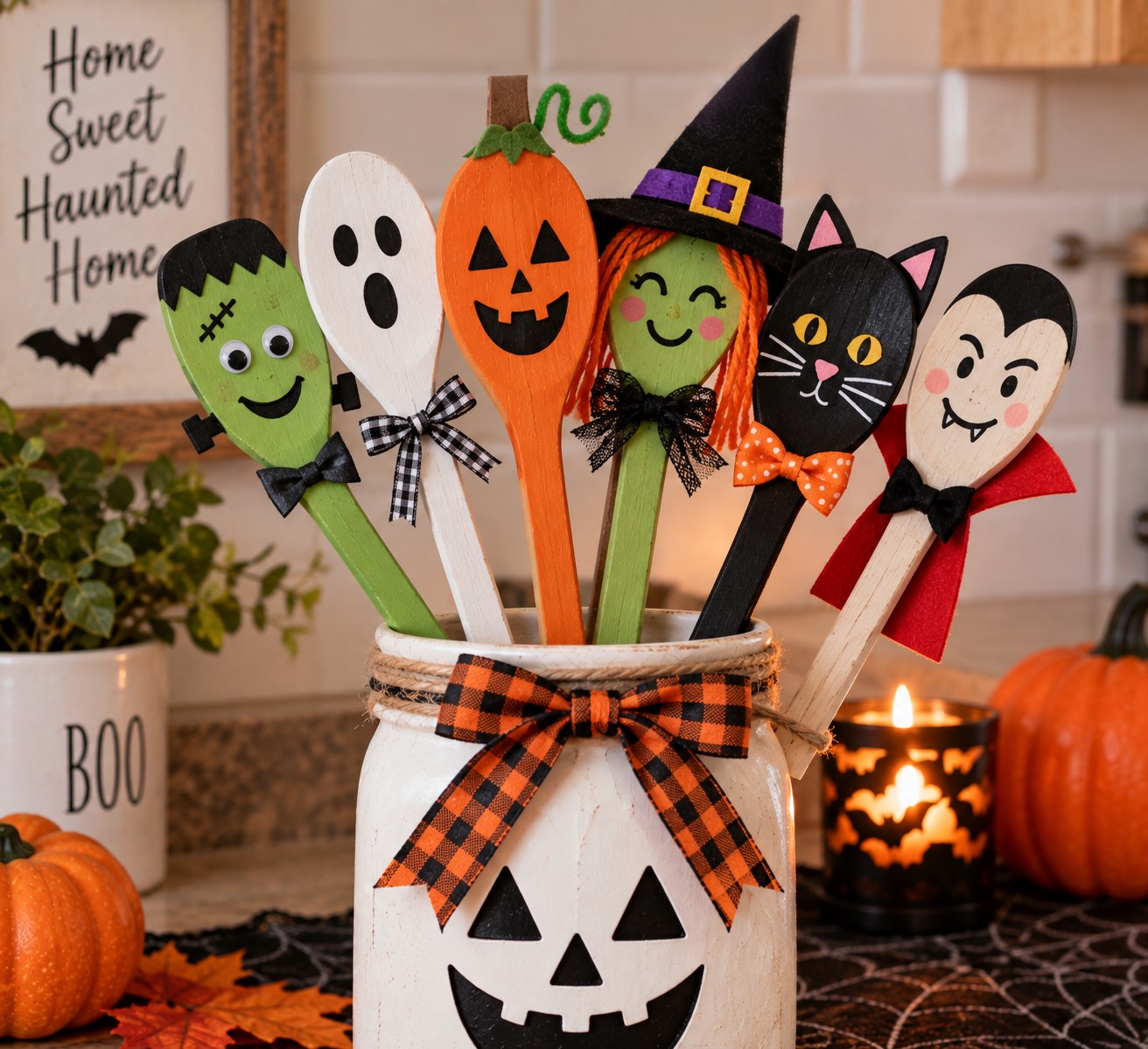 Make Wooden Spoon Halloween Characters