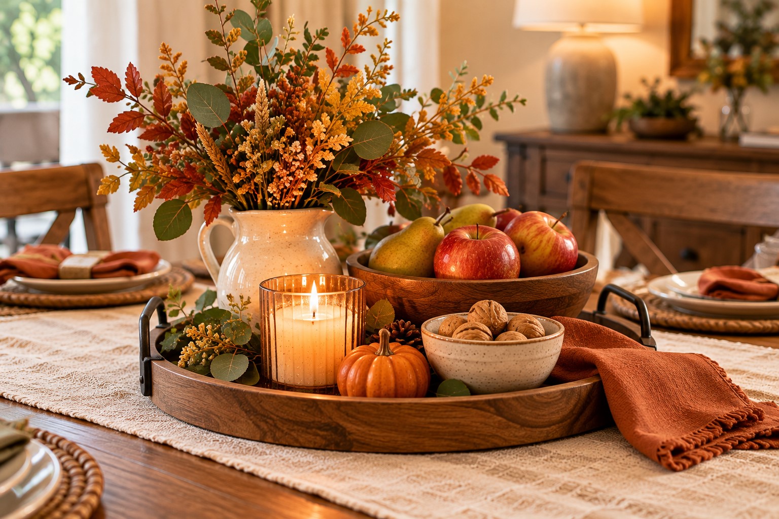 Make a Thanksgiving Display From a Serving Tray