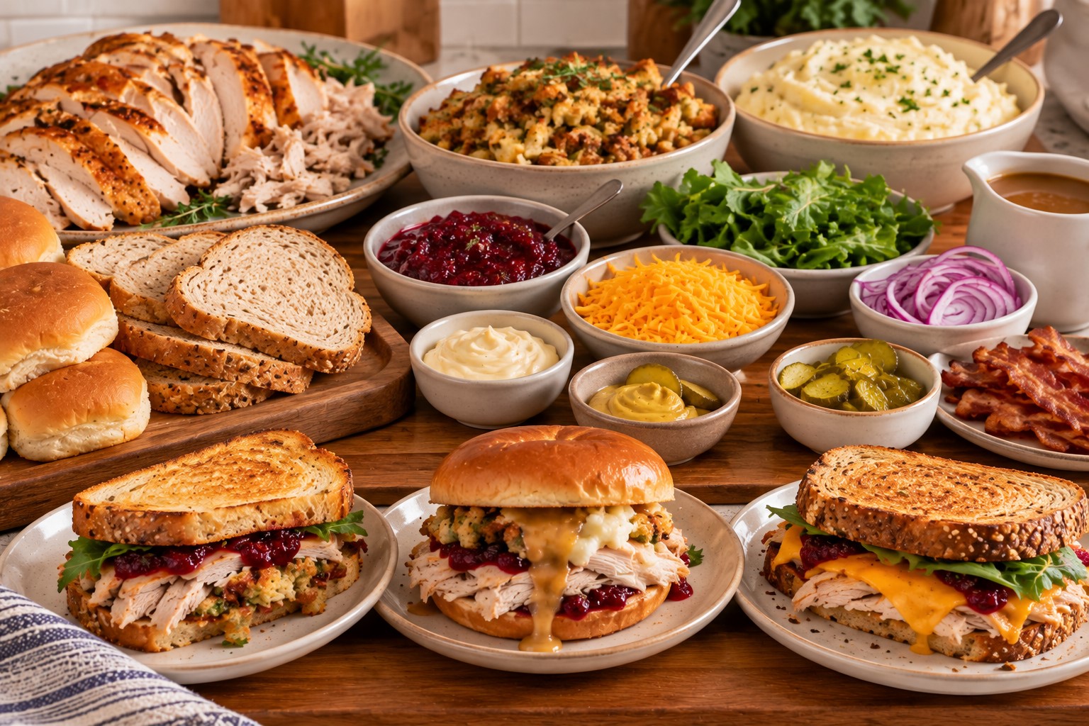 Make a Thanksgiving Leftover Sandwich Bar