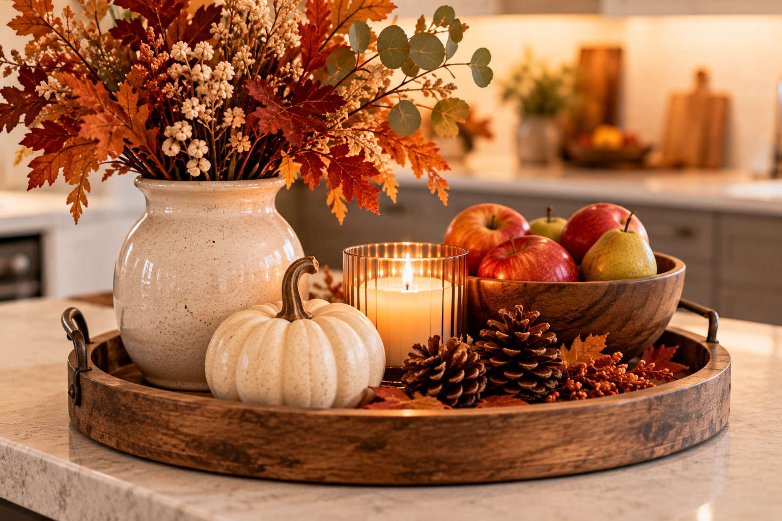 Turn a Fall Tray Into a Thanksgiving Display