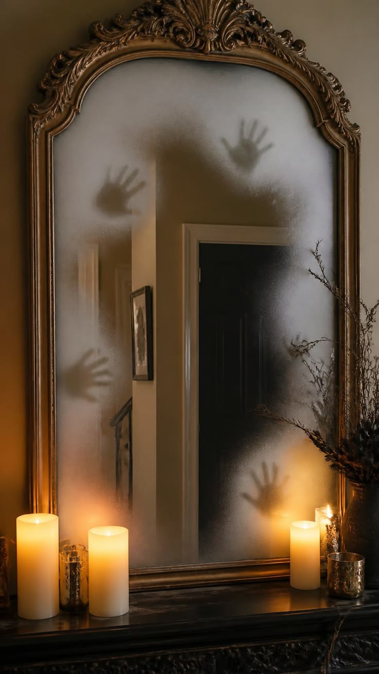 Turn an Old Mirror Into Halloween Decor