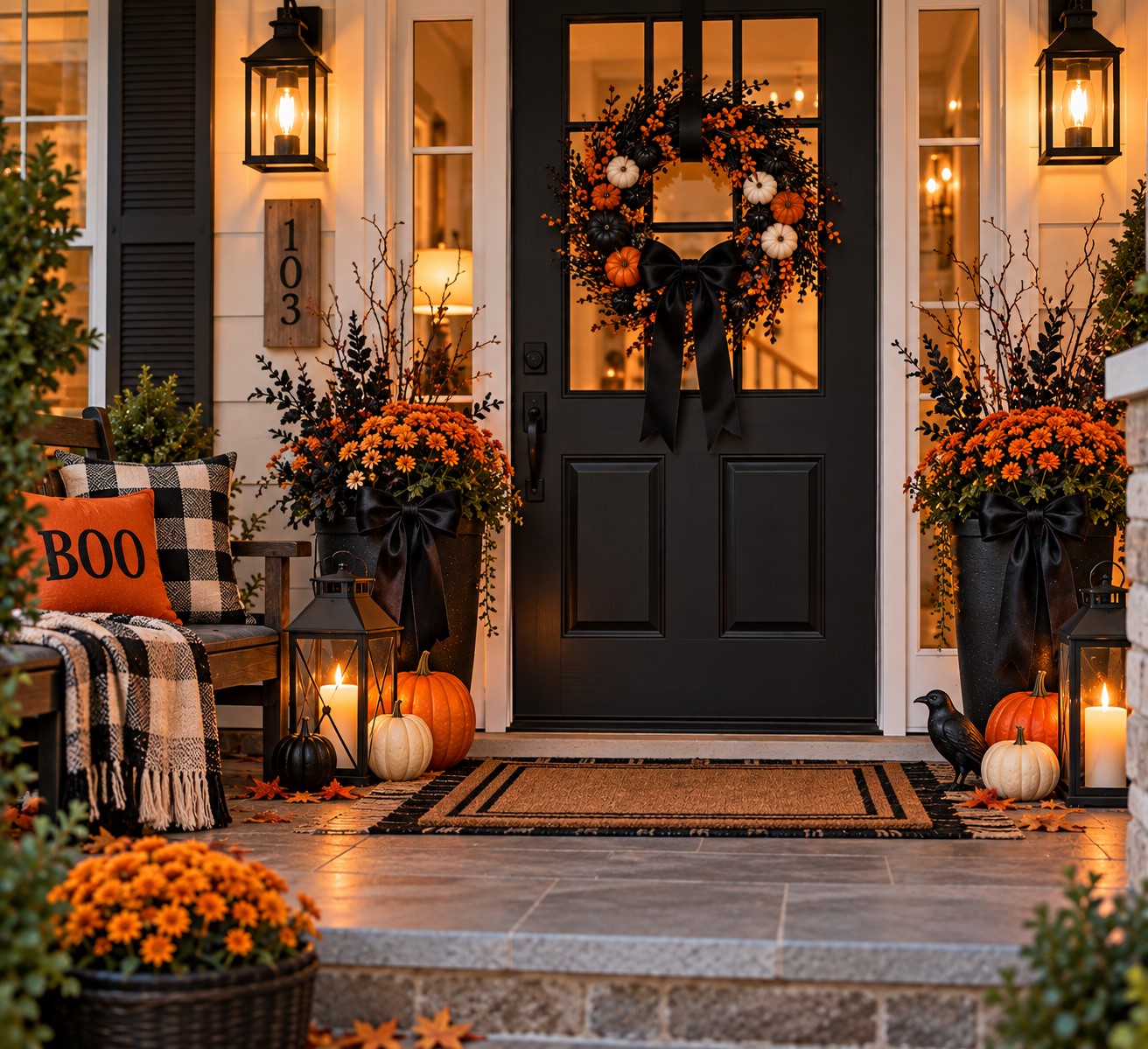 Use Black Without Making the Porch Look Gloomy