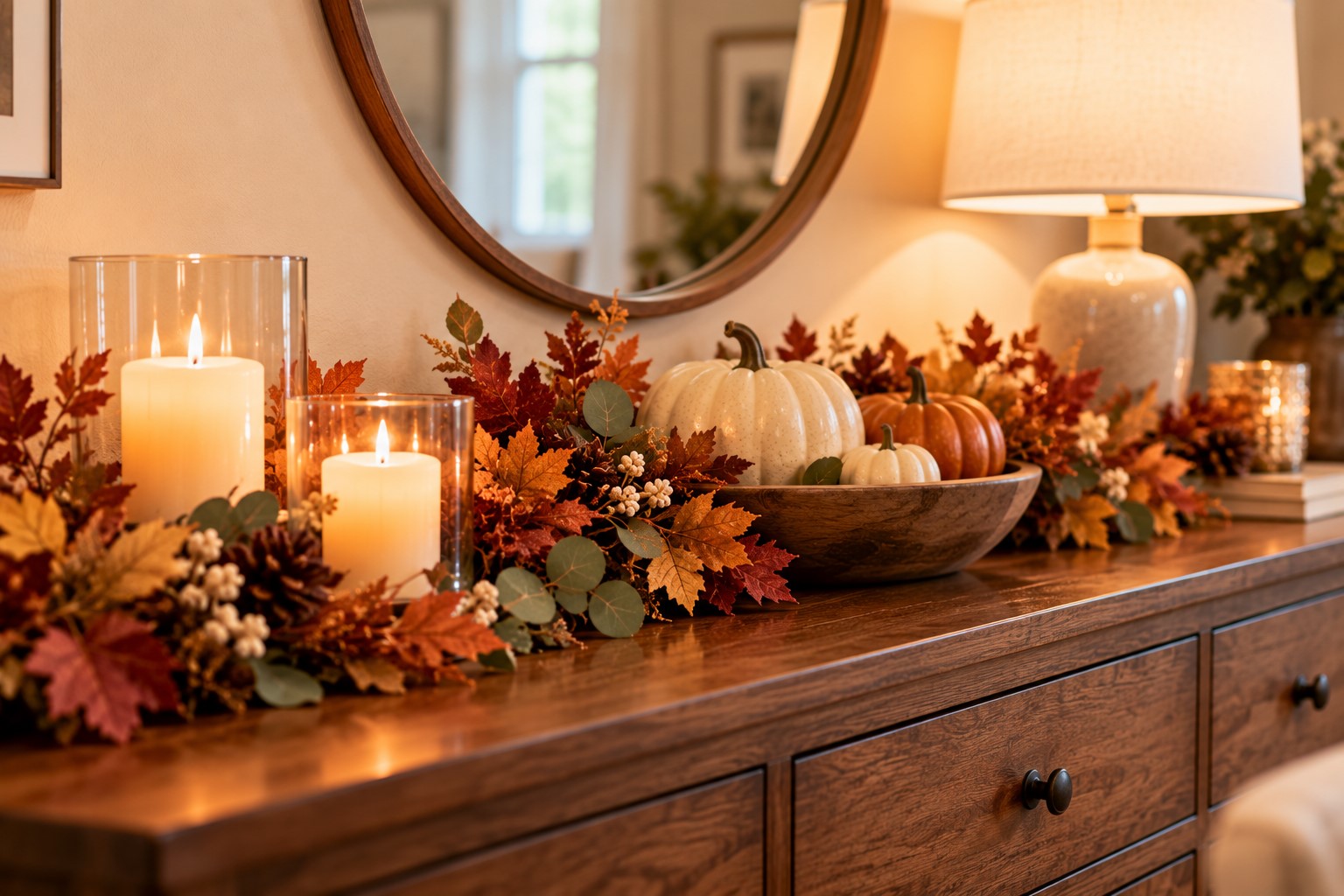 Use Fall Garlands in Smaller Ways