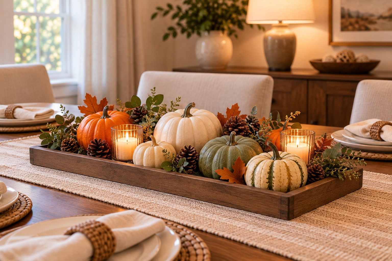 Use Mini Pumpkins in a Simple Tray