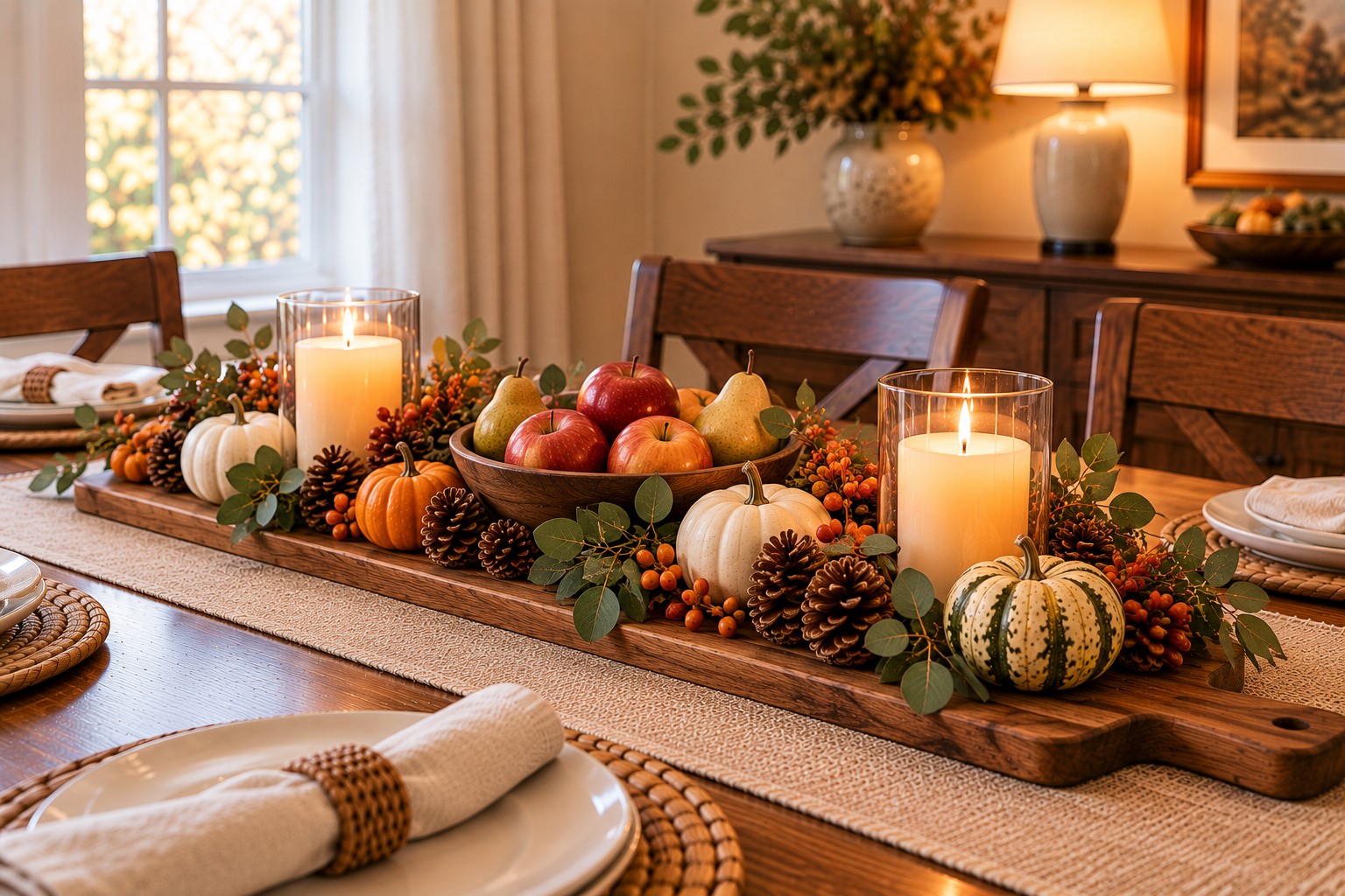 Use a Bread Board as the Centerpiece Base