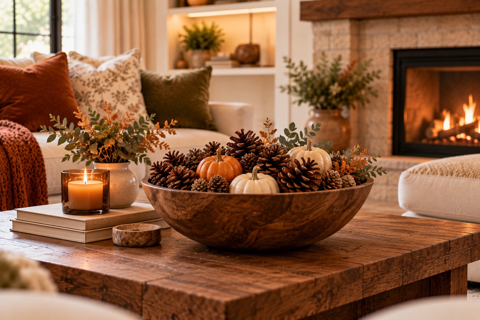 Use a Large Bowl of Pinecones