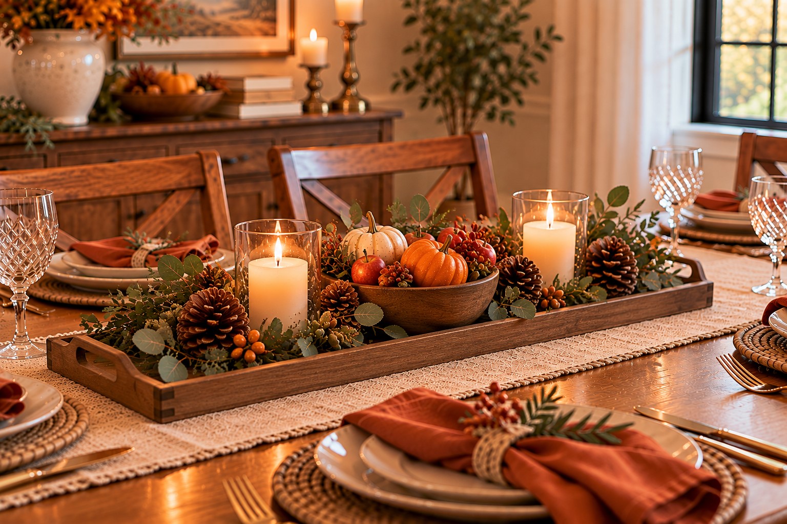 Use a Serving Tray With Small Decorations