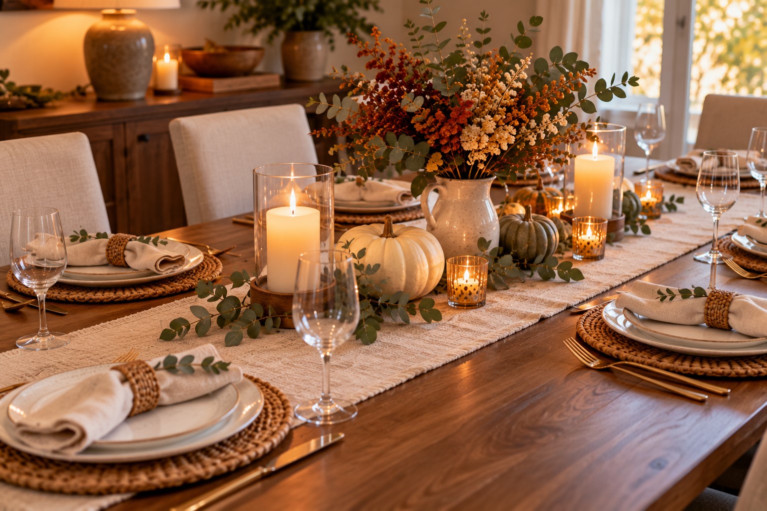 Use a Simple Neutral Table Runner