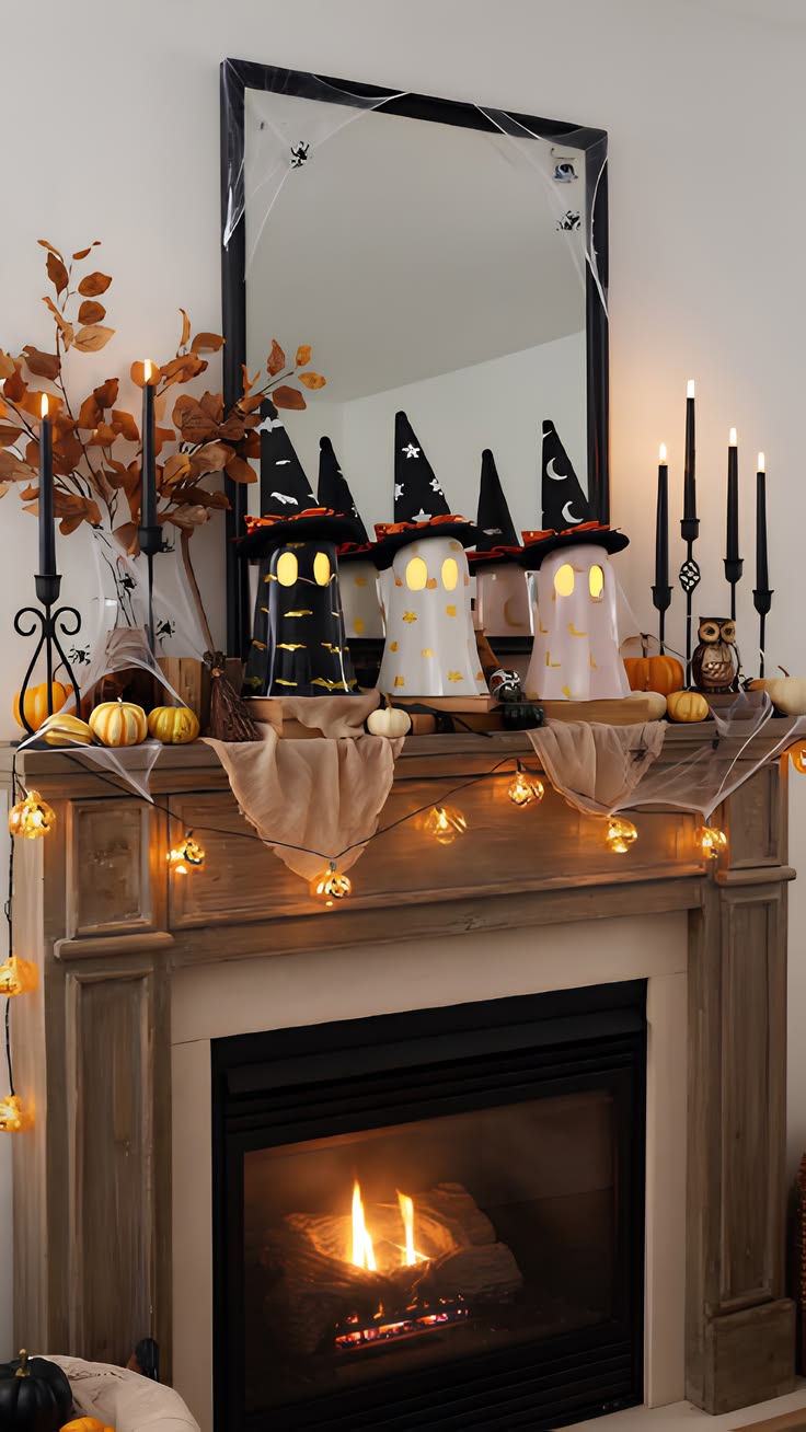 add a few decorations to the mantel