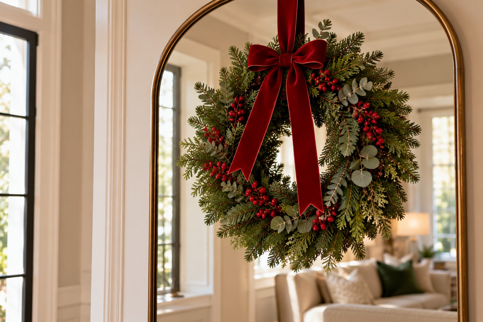 Add a Christmas Wreath Somewhere Unexpected