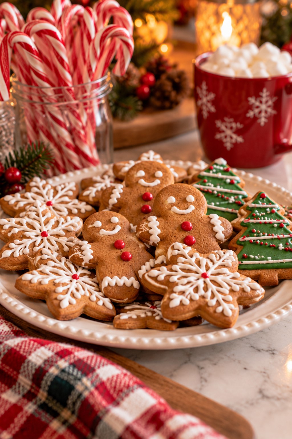 Cozy Christmas Gingerbread Cookie Platter