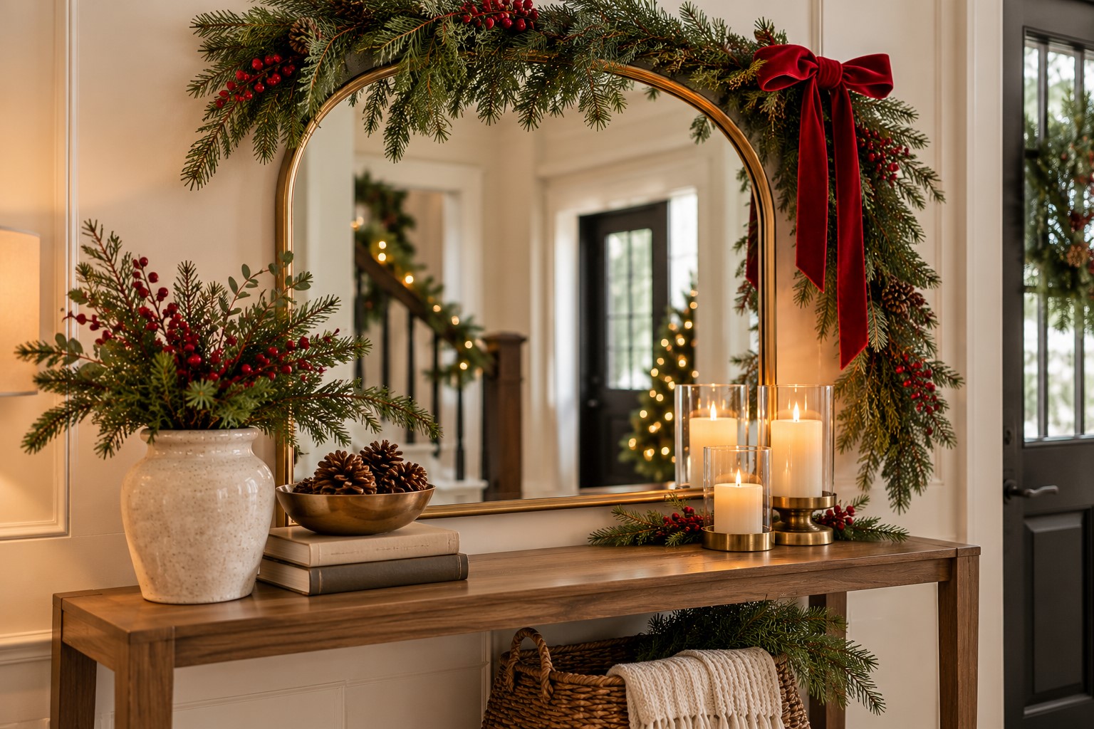 Decorate a Mirror With Greenery