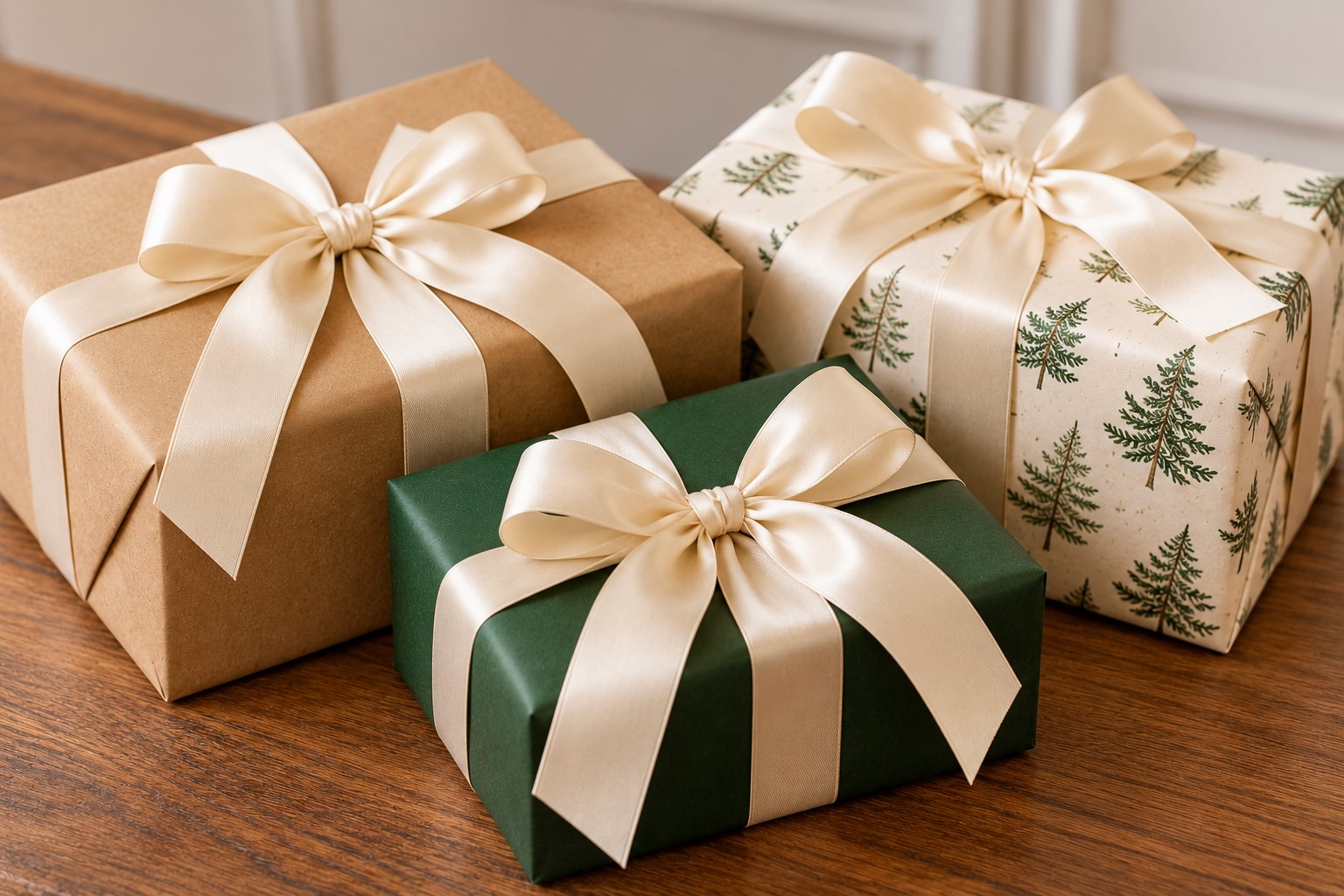 Elegant Holiday Gifts with Satin Bows