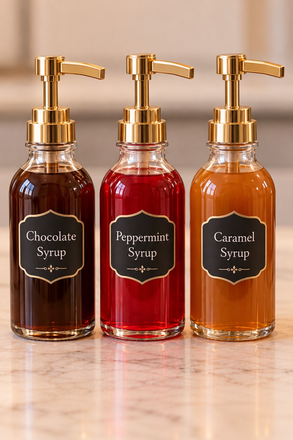 Elegant Trio of Syrup Dispensers