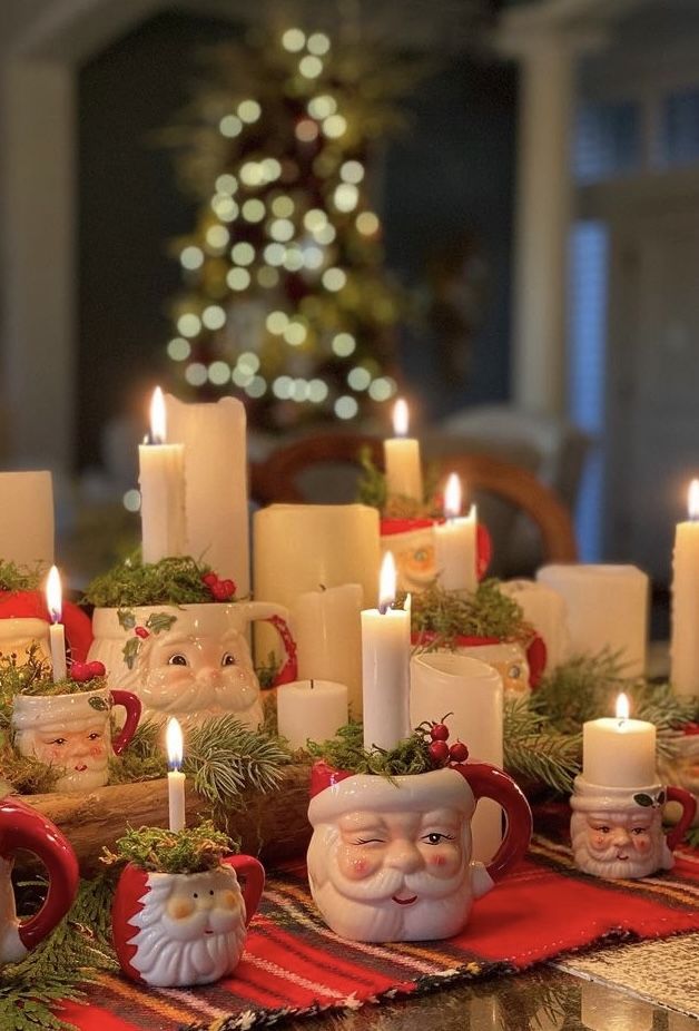 Make a Centerpiece With Christmas Mugs