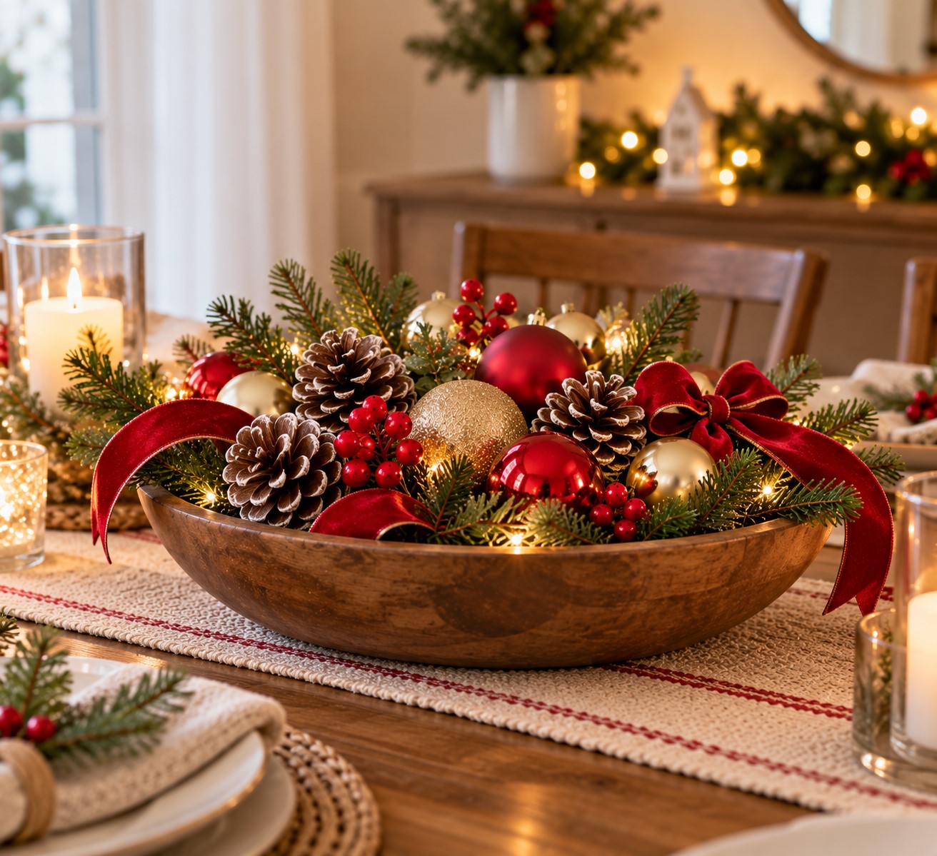 Make a Christmas Centerpiece With Bowls You Already Own