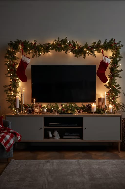 Make the TV Area Part of the Christmas Decor