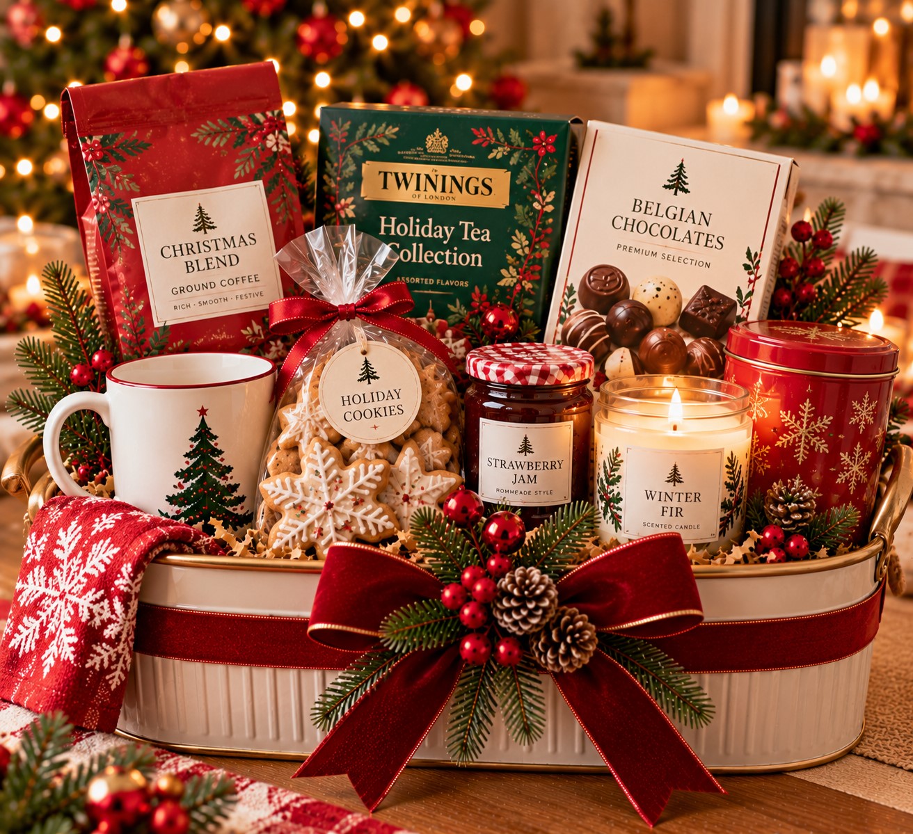 Simple Christmas Hostess Basket