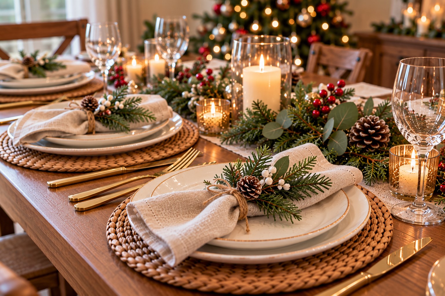 Tie a Napkin With a Small Sprig of Greenery