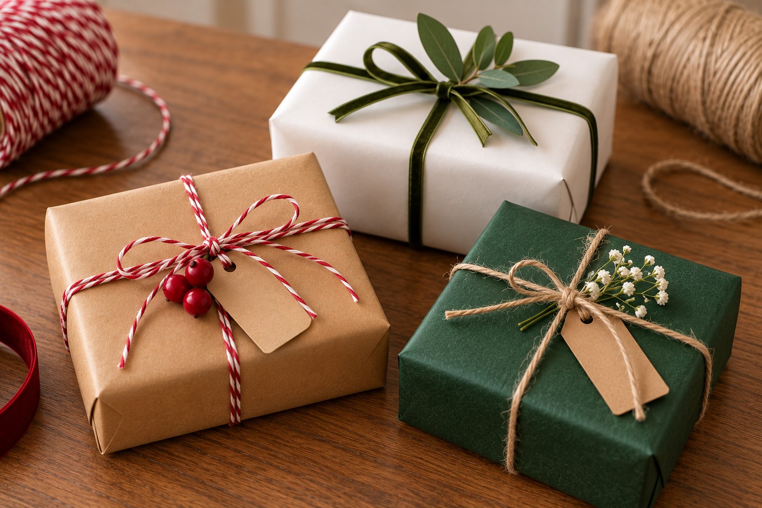 Try Thin Ribbon or Twine for Smaller Gifts