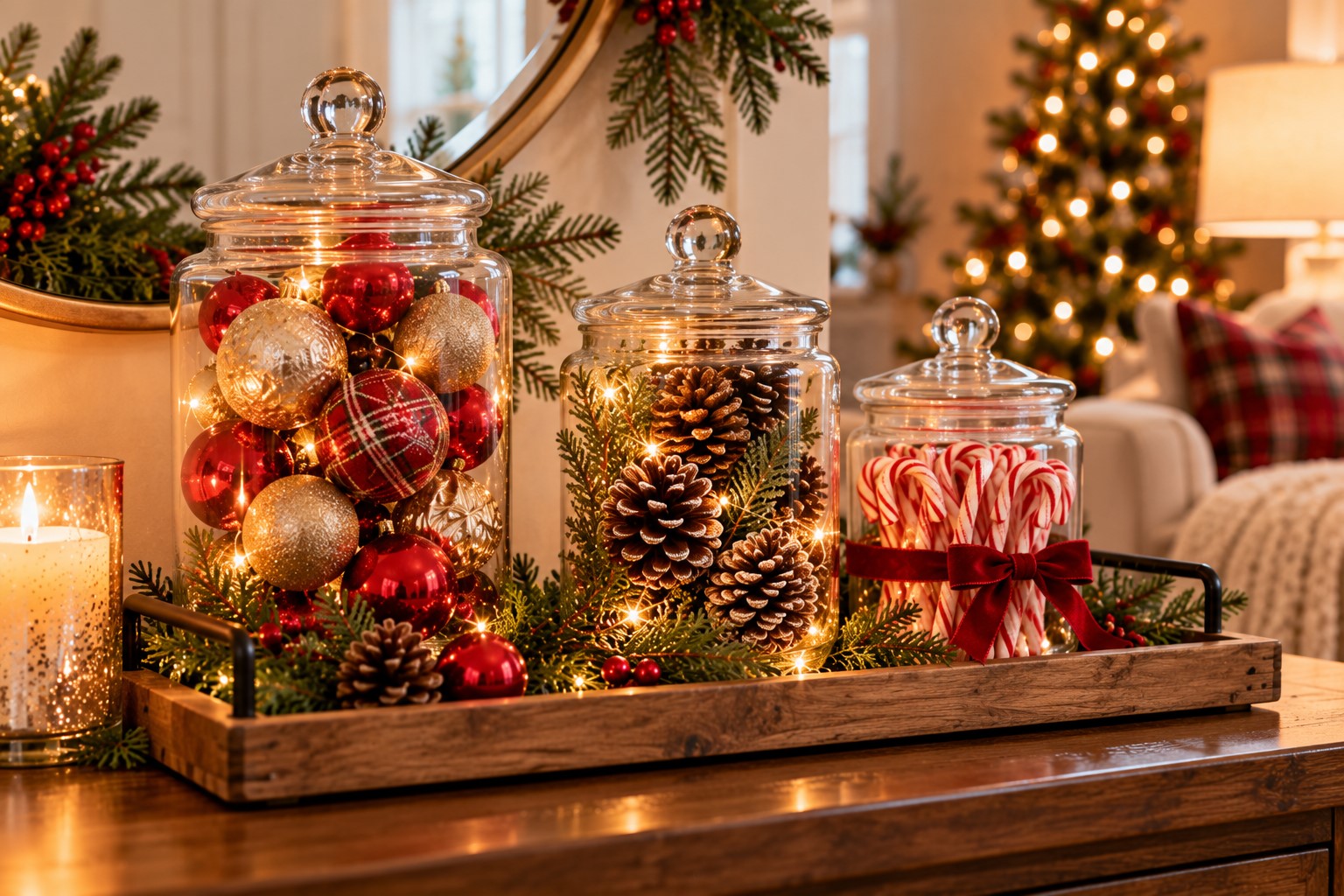 Turn Glass Jars Into Christmas Decor
