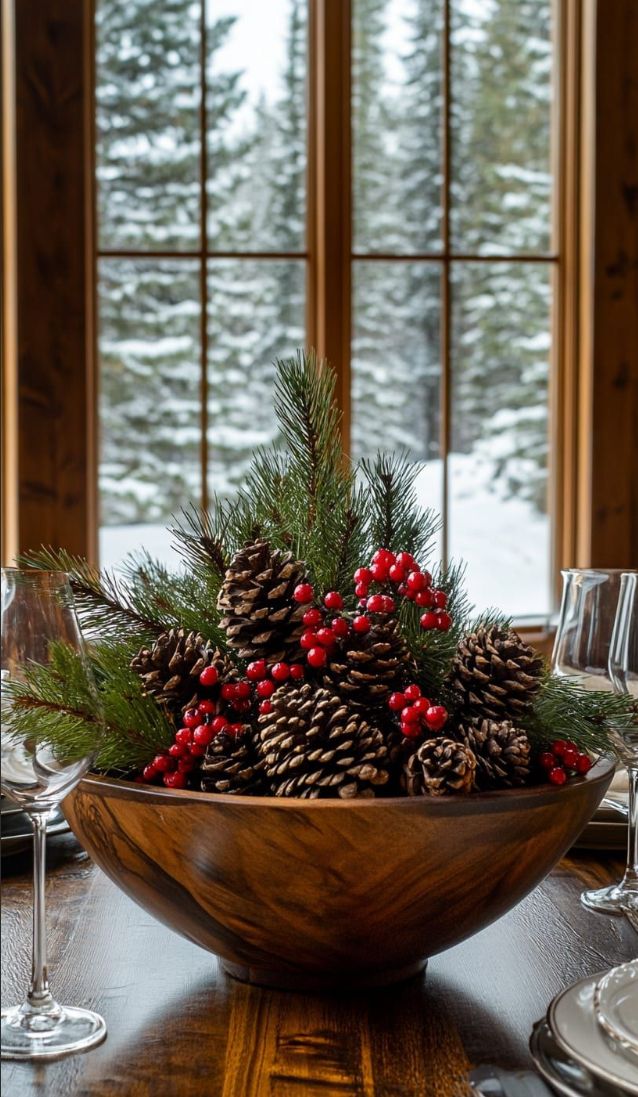 Turn a Wooden Bowl Into a Christmas Centerpiece