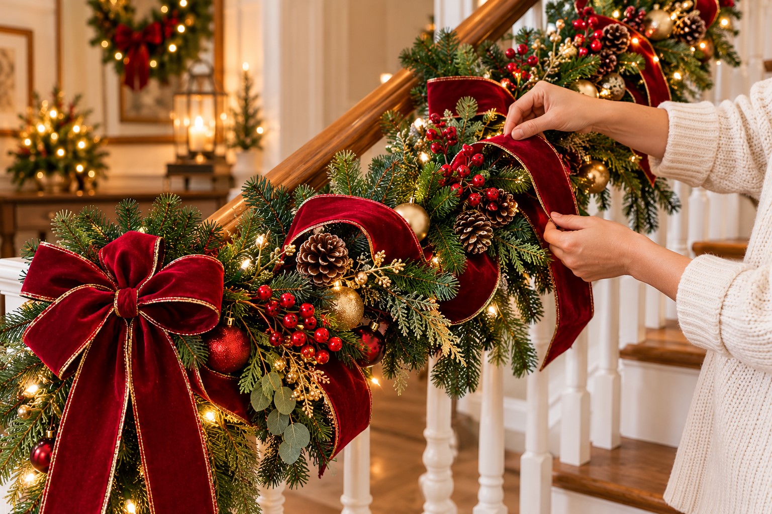 Use Ribbon to Make the Garland Look More Expensive