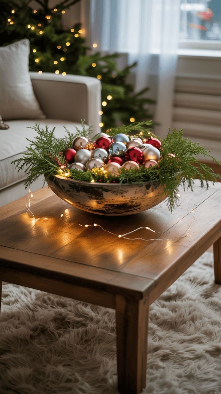 Use a Bowl Full of Christmas Ornaments