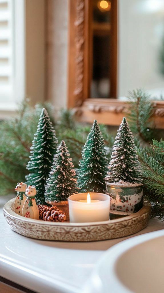Use a Small Christmas Tree as the Centerpiece